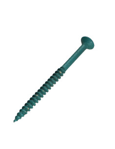Parafuso de madeira aglomerado VBA3 cabeça fresada Pozi 4,5X70 rosca parcial Aço zinco branco LAQ Verde 2