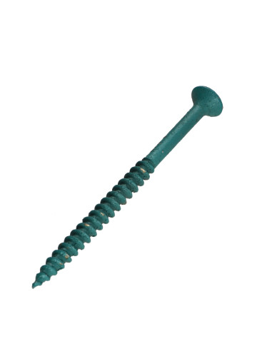 Parafuso de madeira aglomerado VBA3 cabeça fresada Pozi 4,5X70 rosca parcial Aço zinco branco LAQ Verde