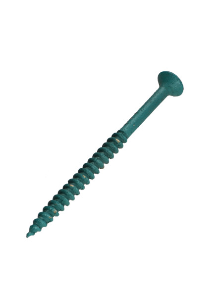 Parafuso de madeira aglomerado VBA3 cabeça fresada Pozi 4,5X70 rosca parcial Aço zinco branco LAQ Verde