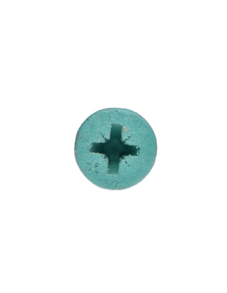 Parafuso de madeira aglomerado VBA3 cabeça fresada Pozi 4,5X70 rosca parcial Aço zinco branco LAQ Verde