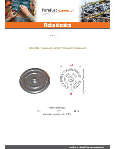 FOLHETO SINAL ISOLANTE 5X70 Aço zinco branco - Parafuso Express 2