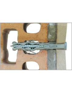 Bucha de golpe comprido Nylon 8X120 + PARAFUSO cabeça fresada Aço zinco branco 2
