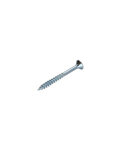 Parafuso de madeira aglomerado cabeça fresada Pozi PZ6 3,5X50 rosca parcial Aço zinco branco 2