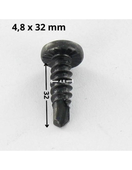 Autoperfurante cabeça cilíndrica panela phillips 4,8 x 32 rede de chapa Aço zinco preto