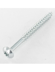 Parafuso de madeira aglomerado cabeça de cogumelo 6X80 roscado sobre 50 TORX T30 Aço zinco branco 200 Horas de