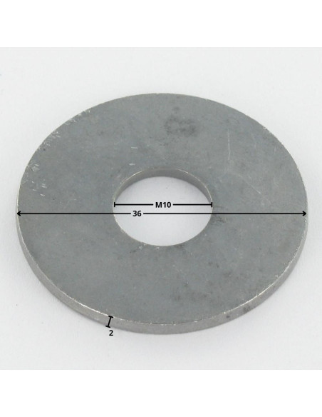 Rondela liso M10X36X2 LL Aço bruto GEOMÉTRICO 500A