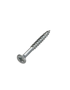 Parafuso de madeira aglomerado VBA3 cabeça fresada Pozi 6X60 rosca parcial Aço zinco branco
