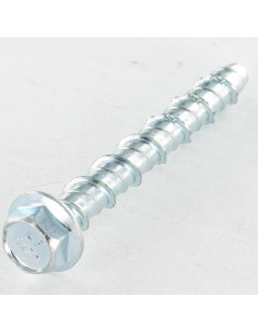 Parafuso de betão cabeça hexagonal flange com gola 10X75 PERFURAÇÃO de 8 Aço zinco branco