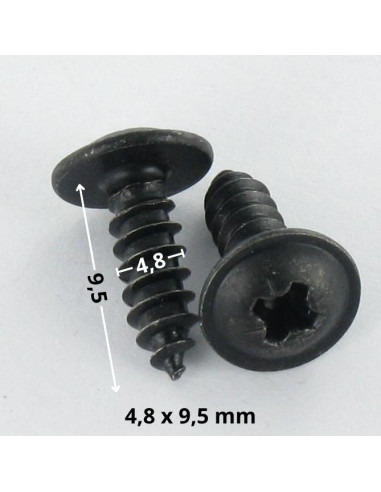Parafuso de chapa cabeça de cogumelo Pozi 4,8 x 9,5 Aço zinco preto A/PONTO