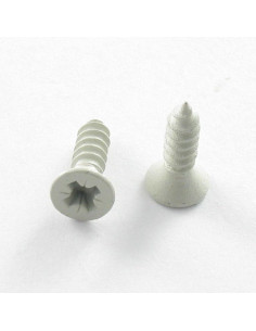 Parafuso de chapa cabeça fresada Pozi 3,5 x 13 Aço zinco branco LAQ Cinzento