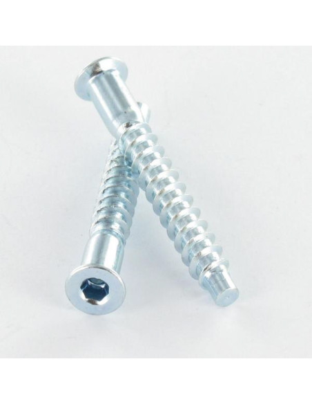 Parafuso autorroscante confirmat cabeça fresada hexagonal oco 7X40 SS dentado Aço zinco branco