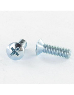 Parafuso de metais cabeça fresada de panela Pozi M6X20 Classe 8.8 Aço zinco branco