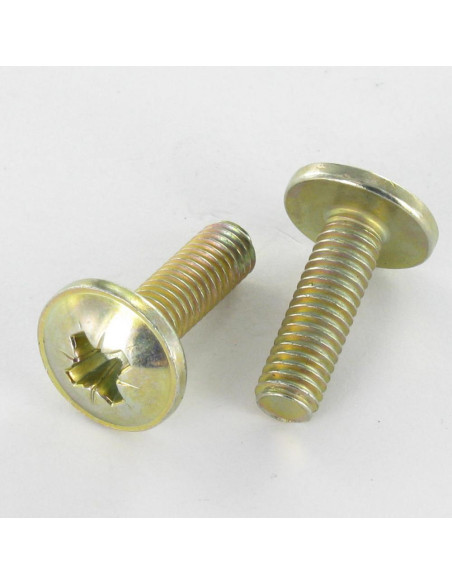 PARAFUSO cabeça de cogumelo Pozi M6X24 diâmetro da cabeça 14,5 Dicromato