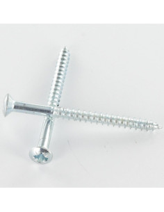Parafuso de madeira cabeça fresada de panela Pozi PZ6 4X30 Aço zinco branco