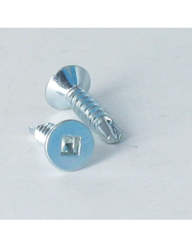 Autoperfurante cabeça fresada EMP quadrado Parafuso com Cabeça com Fenda quadrada 2 4,2 x 16 Aço zinco branco
