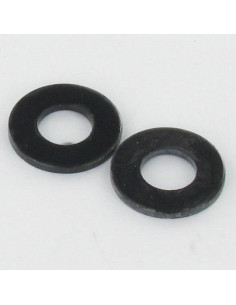 Rondela liso 4X12X1 Aço zinco preto - Parafuso Express