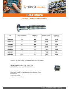 Haste de rebitar GOLOCK 6.4 MM faixa 04 Aço bruto 2