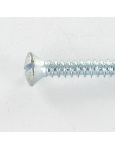 Parafuso de chapa cabeça fresada de panela sulcada 3,5 x 19 Aço zinco branco