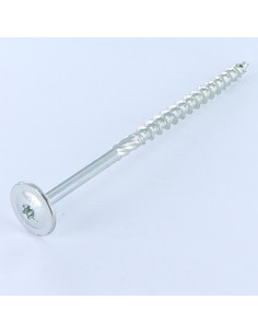 Parafuso de madeira aglomerado cabeça disco TORX T25 5X100 Aço zinco branco
