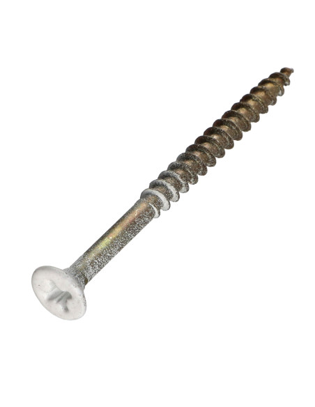 Parafuso de madeira aglomerado VBA3 cabeça fresada Pozi 4,5X60 rosca parcial Aço zinco branco RILSAN BLA