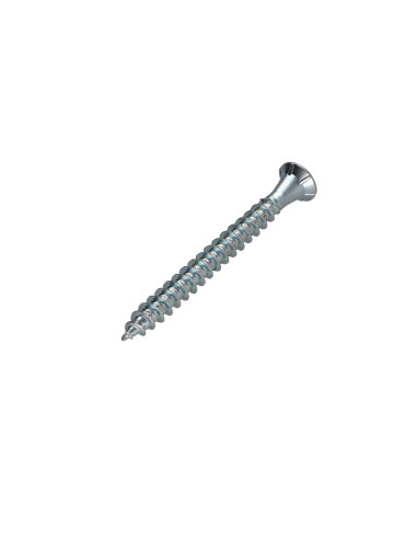Parafuso de madeira aglomerado cabeça fresada hexagonal oca FHC 6X60 dentado Chave 4 Aço zinco branco