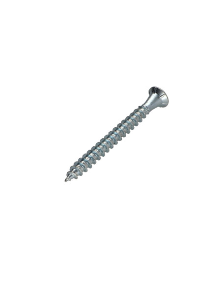 Parafuso de madeira aglomerado cabeça fresada hexagonal oca FHC 6X60 dentado Chave 4 Aço zinco branco