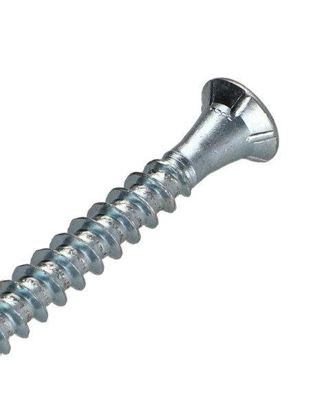 Parafuso de madeira aglomerado cabeça fresada hexagonal oca FHC 6X60 dentado Chave 4 Aço zinco branco