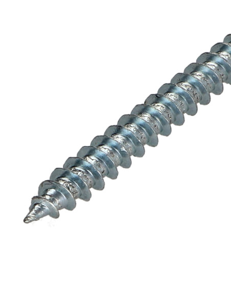 Parafuso de madeira aglomerado cabeça fresada hexagonal oca FHC 6X60 dentado Chave 4 Aço zinco branco