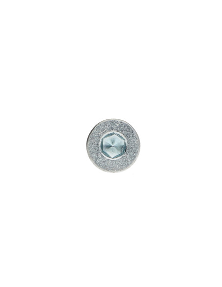 Parafuso de madeira aglomerado cabeça fresada hexagonal oca FHC 6X60 dentado Chave 4 Aço zinco branco