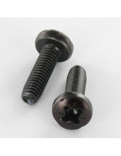 Parafuso autorroscante cabeça abaulada larga M3X10 Pozi PZ5 Aço zinco preto microparafusos