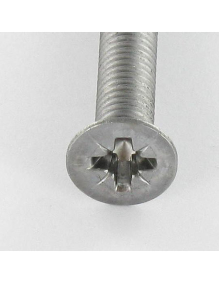Parafuso de metais cabeça fresada Pozi PZ6 M5X55 Aço bruto
