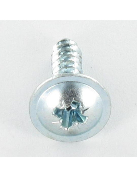 Parafuso de chapa cabeça abaulada larga Pozi 2,9 x 6,5 dentado Aço zinco branco