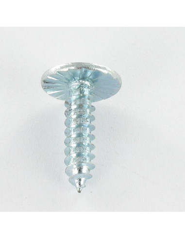 Parafuso de chapa cabeça abaulada larga Pozi 2,9 x 6,5 dentado Aço zinco branco