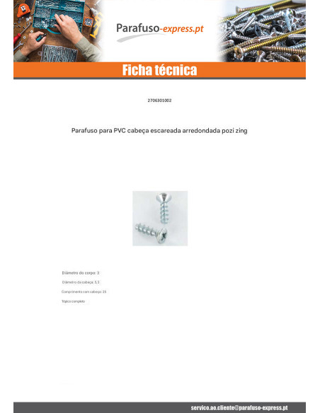 Parfuso de pvc cabeça fresada de panela Pozi 3X10 Aço zinco branco microparafusos