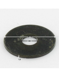 Rondela liso M8X30X1,5 LL Aço zinco preto - Parafuso Express 2