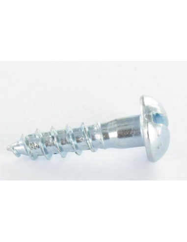 Parafuso de madeira cabeça redonda sulcada 2X12 Aço zinco branco microparafusos