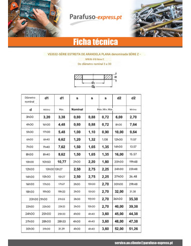 Rondela liso M20X36X3 Z Aço zinco branco - Parafuso Express