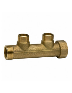 Coletor 2 saídas 20x27 (3/4") macho fêmea Bronze para instalações sanitárias