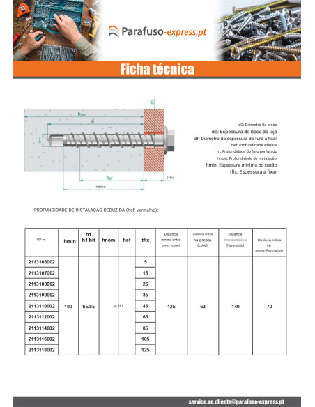 Parafuso de betão cabeça hexagonal flange com gola TORX T15 10X80 Aço zinco branco