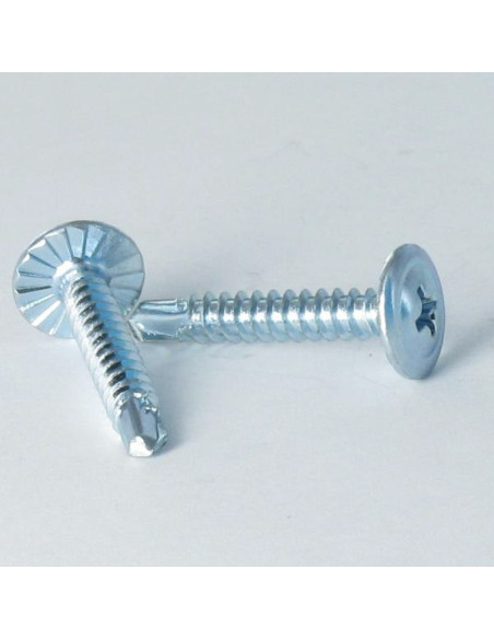 Autoperfurante cabeça redonda larga phillips dentado 4,2 x 13 Aço zinco branco