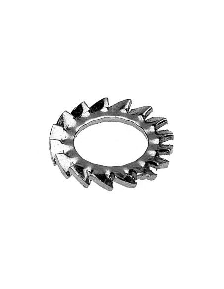 Arruela de ventilador com dentes externos M5 Aço zinco branco NFE 27624
