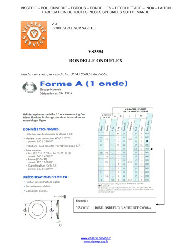 Rondela ONDULEX M7 Aço bruto Tipo con 1 onda - Parafuso Express