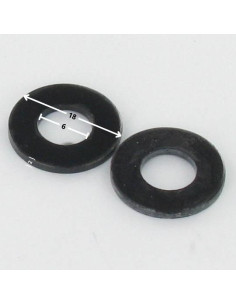Rondela liso 6X18X2 Aço zinco preto - Parafuso Express 2