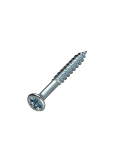 Parafuso de madeira aglomerado VBA3 cabeça fresada Pozi 4X35 rosca parcial Aço zinco branco