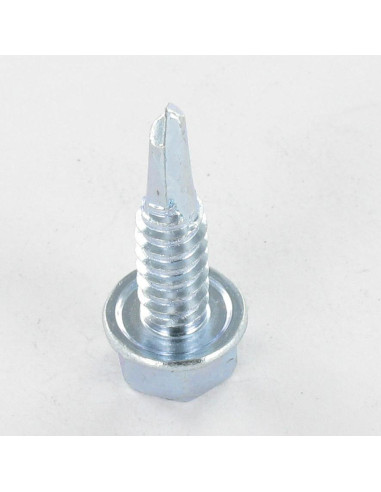 Autoperfurante cabeça hexagonal flange com gola liso 4,8X38 Aço zinco branco