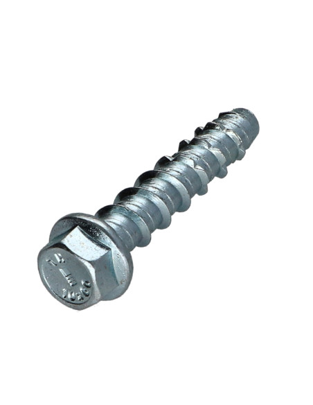 Parafuso de betão cabeça hexagonal flange com gola T18 12X100 Aço zinco branco