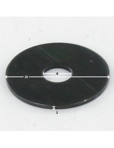 Rondela liso 8X20X2 Aço bruto Zinco níquel preto 480 horas de nevoeiro salino sem corrosão vermelha 2