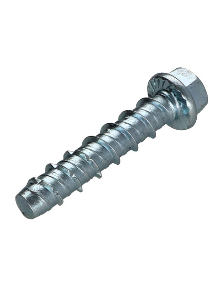 Parafuso de betão cabeça hexagonal flange com gola T18 12X100 Aço zinco branco