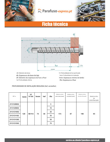 Parafuso de betão cabeça hexagonal flange com gola T18 12X100 Aço zinco branco