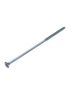 Parafuso de madeira aglomerado cabeça fresada Pozi PZ7 6X180 rosca parcial Aço zinco branco